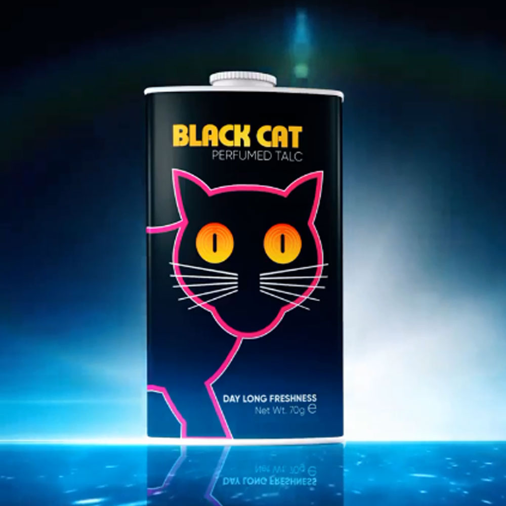 BLACK CAT TALCUM POWDER RS:250